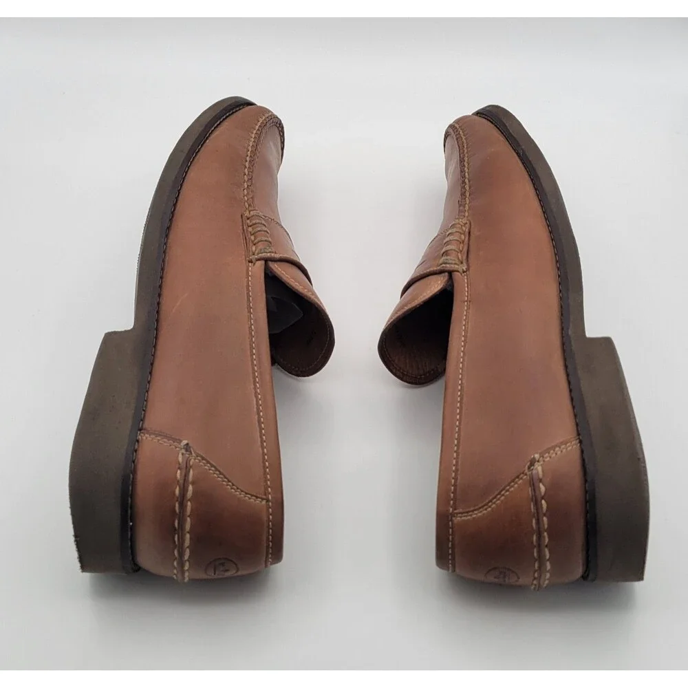 Peter Millar Brown Handsewn Leather Slip-On Penny Loafers Mens Size 10.5 M